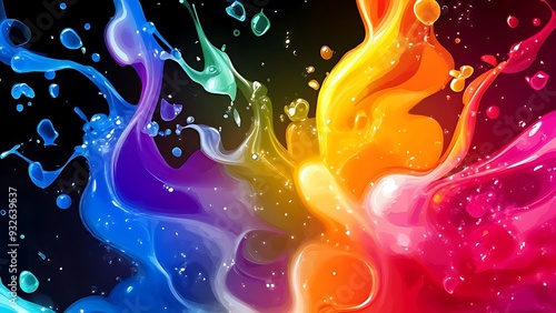 Vibrant Abstract Flowing Shapes in Colorful Gradient Art
