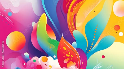Vibrant Abstract Flowing Shapes in Colorful Gradient Art