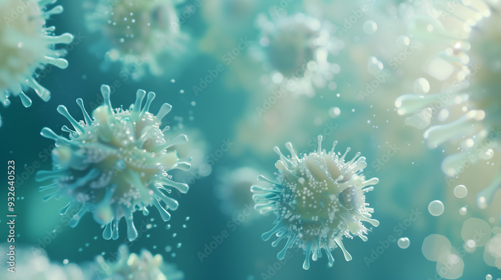 Microscopic View of Viruses with Soft Background Microscopic View of Viruses with Soft Background