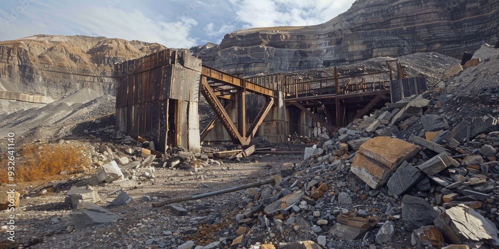 The ruins of the structure where the ore was processed and subsequently refined extracted from the gold mine The ruins of the structure where the ore was processed and subsequently refined extracted from the gold mine