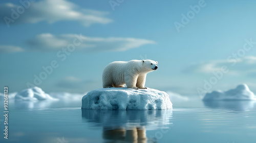 A polar bear standing on an...