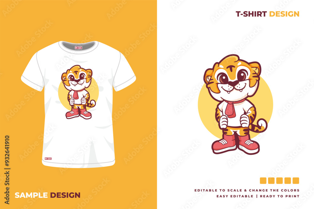cute tiger mascot t shirt design cute tiger mascot t shirt design