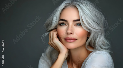 A portrait of a woman with ...