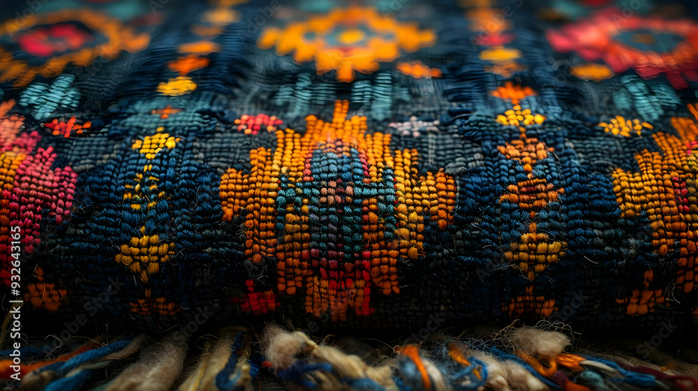 Colorful Woven Textile Fabric Texture - Macro Photography Colorful Woven Textile Fabric Texture - Macro Photography