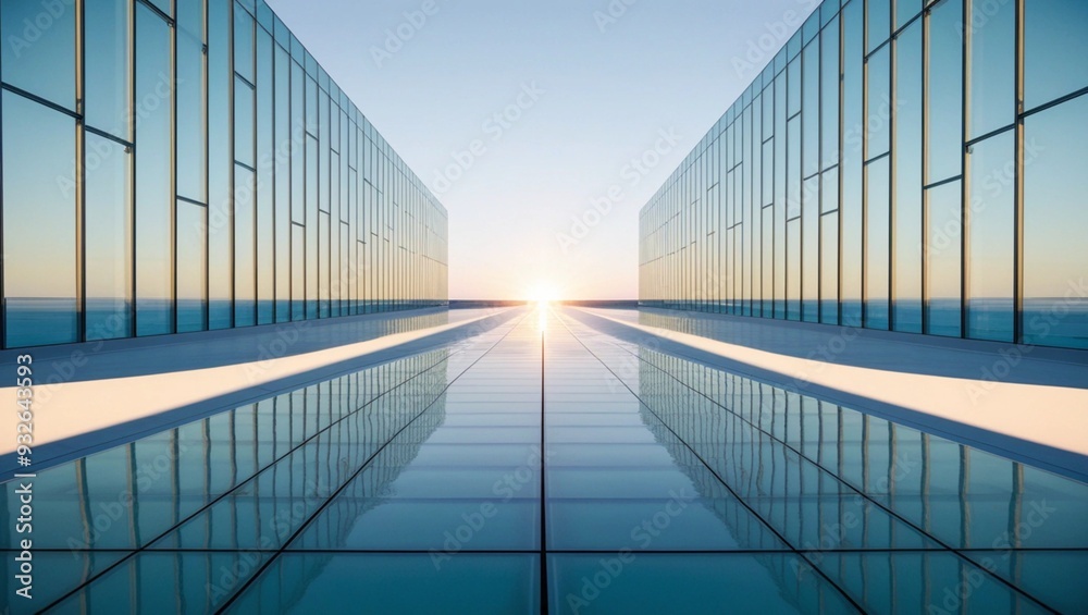 High-Resolution Glass Surface with a Bright Aerial View