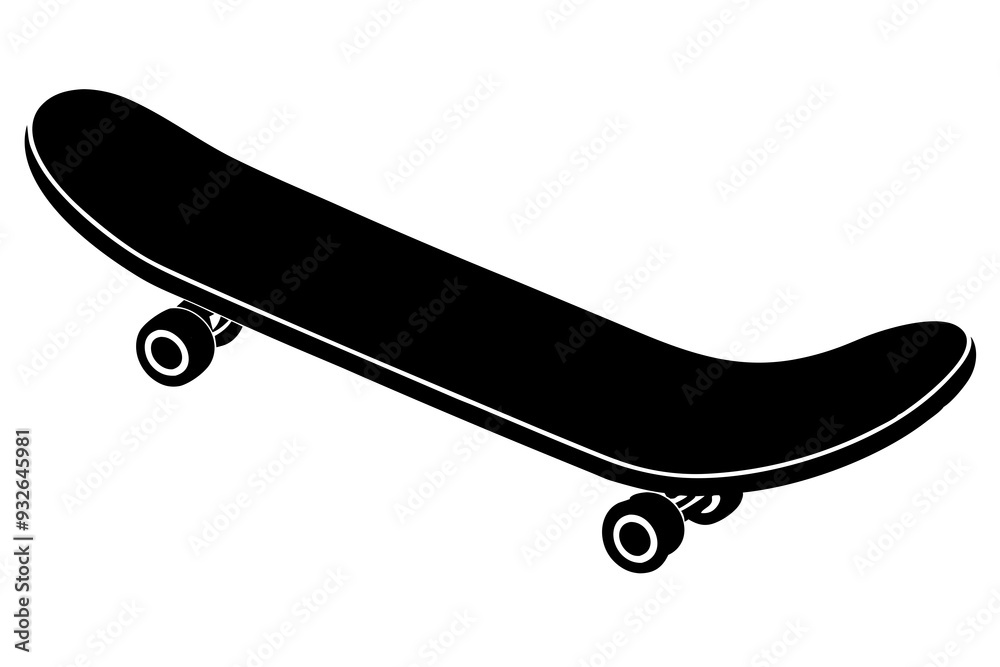 Skateboard icon silhouette vector, skateboard sport illustration Skateboard icon silhouette vector, skateboard sport illustration