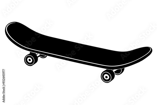 Skateboard icon silhouette vector, skateboard sport illustration	