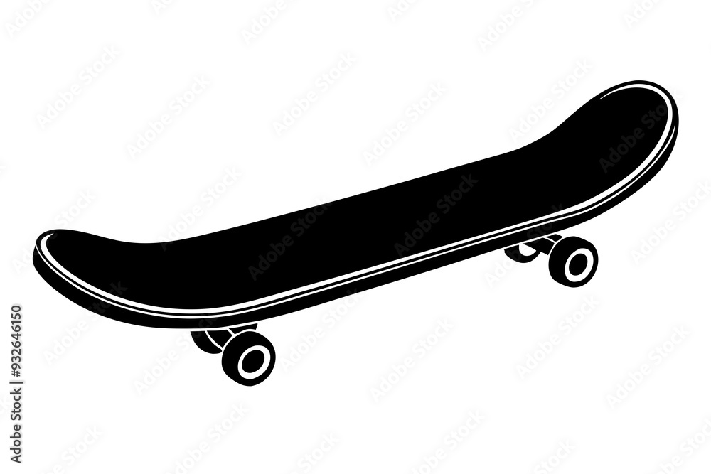 Skateboard icon silhouette vector, skateboard sport illustration Skateboard icon silhouette vector, skateboard sport illustration