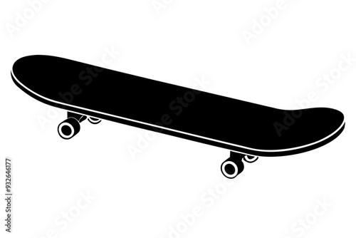 Skateboard icon silhouette vector, skateboard sport illustration	