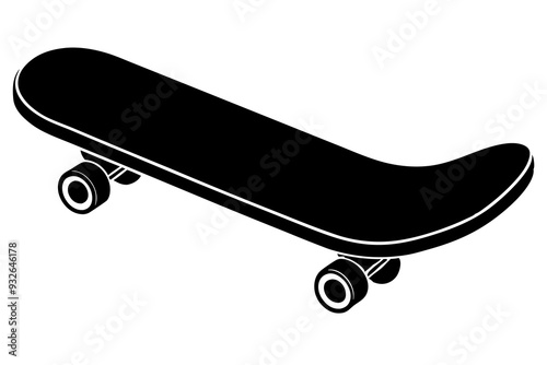 Skateboard icon silhouette vector, skateboard sport illustration	