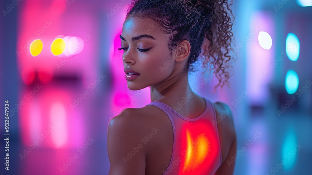 A side view of a person stretching with a glowing red area on their lower back, showing pain relief efforts. A side view of a person stretching with a glowing red area on their lower back, showing pain relief efforts.