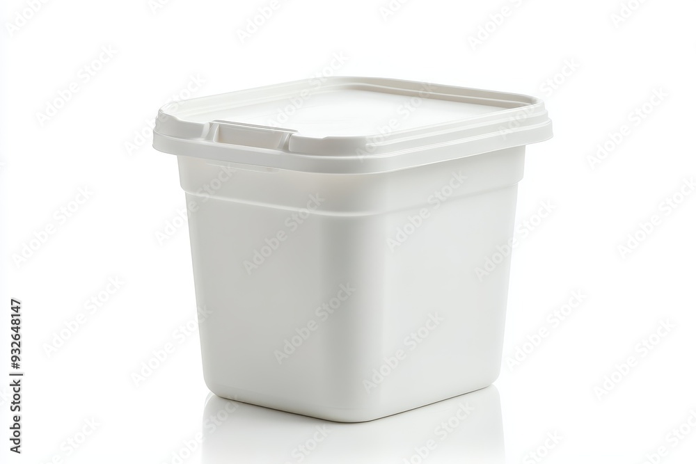Single white container with clipping path on white background Single white container with clipping path on white background