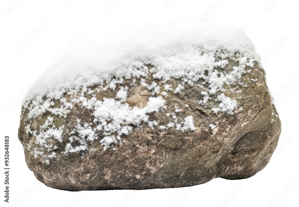 Stone covered with snow isolated on transparent background Stone covered with snow isolated on transparent background