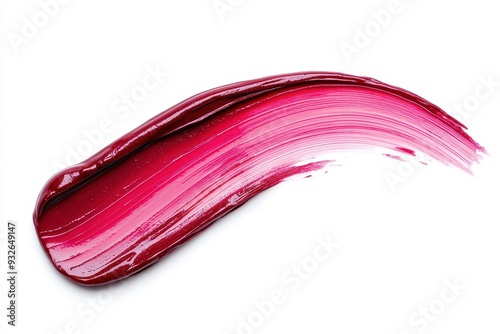 Smudged makeup product sample on white background
