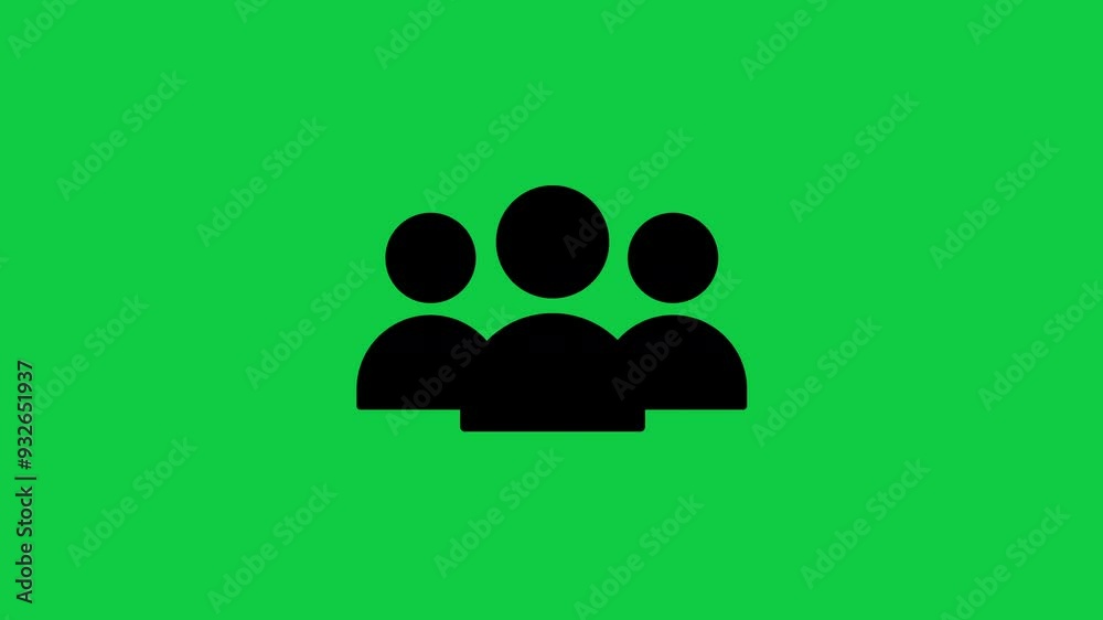 Minimalist Team Icon Animation on Green Screen Background Minimalist Team Icon Animation on Green Screen Background