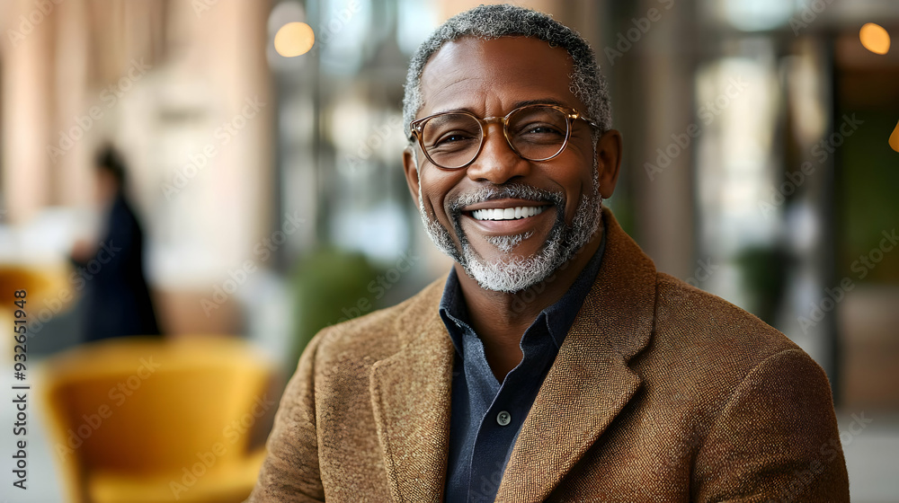A smiling man in a brown coat, showcasing a warm and inviting demeanor. A smiling man in a brown coat, showcasing a warm and inviting demeanor.