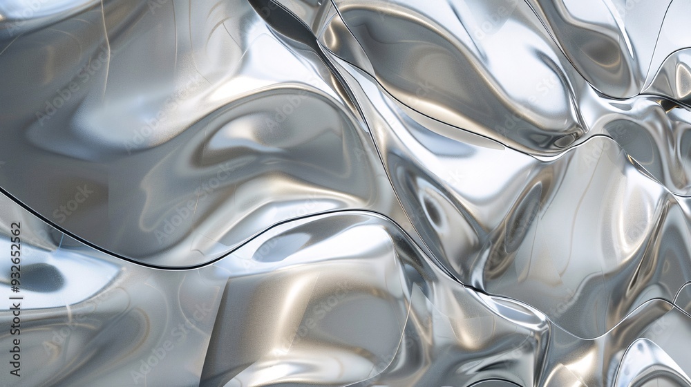5. A modern architectural surface with a 3D metal wall, displaying an abstract mirrored design in white and gray, with intricate textures and futuristic appeal 5. A modern architectural surface with a 3D metal wall, displaying an abstract mirrored design in white and gray, with intricate textures and futuristic appeal
