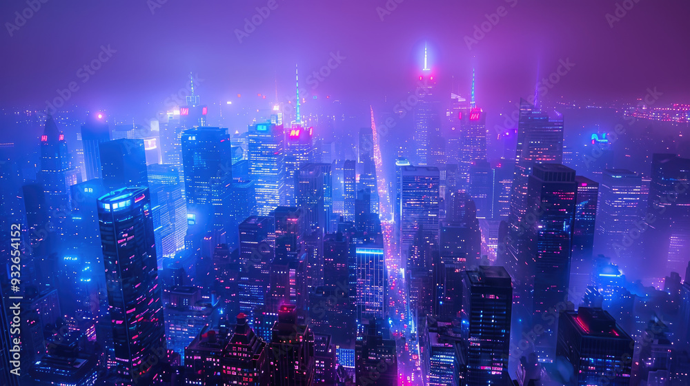 view of city illuminated in a neon blue spectrum in the distance
view of city illuminated in a neon blue spectrum in the distance
