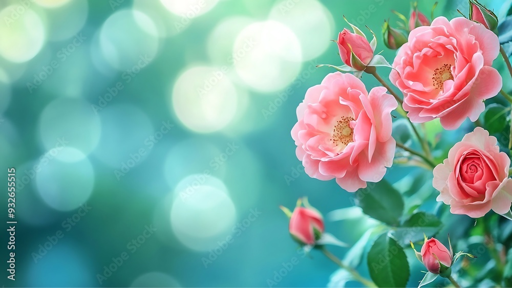 Elegant Pink Roses with Soft Bokeh Background Elegant Pink Roses with Soft Bokeh Background