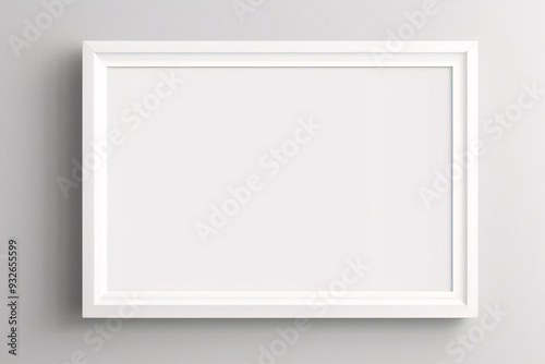 Imagen mínima de marco cuadrado blanco vacío simulada colgada sobre fondo de pared blanca con luz y sombra de ventana. aislar imagen	