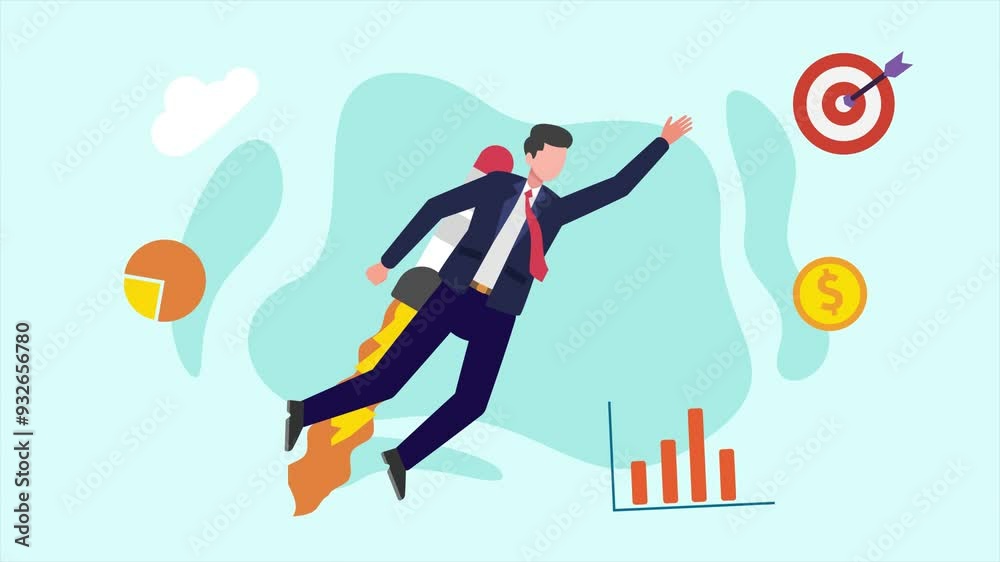 Animated video startup business concept. Full length animation illustration. High quality 4k footage. Animated video startup business concept. Full length animation illustration. High quality 4k footage.