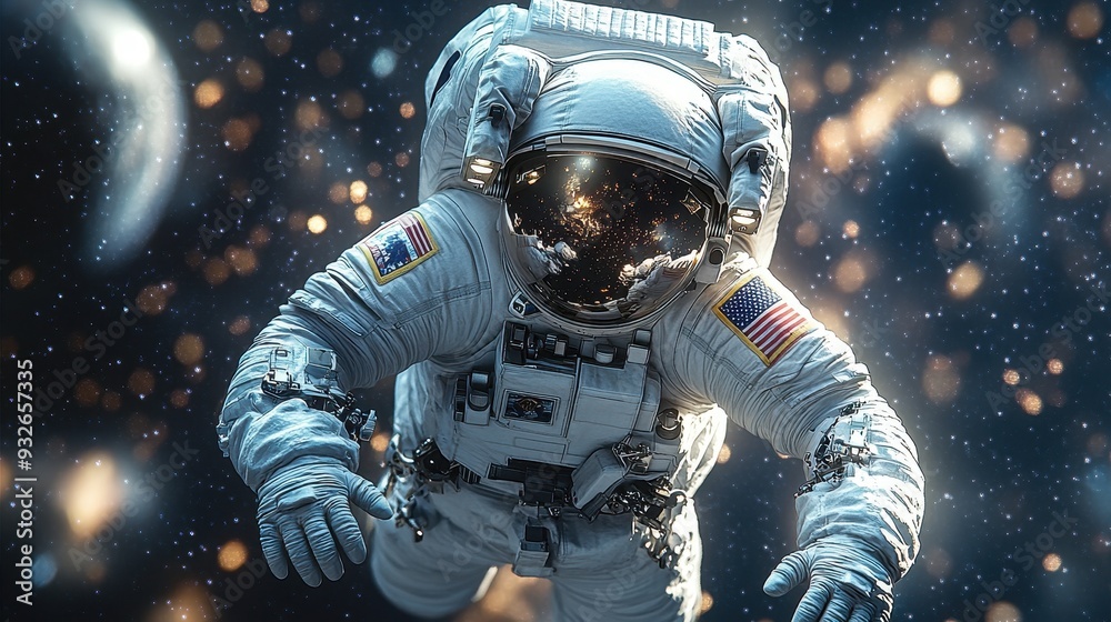 Epic Full-Body Photorealistic Astronaut Floating in Space with Cinematic Lighting, Detailed Stars, and a Distant Planet – High-Definition Wide-Angle Shot Rendered in Octane Epic Full-Body Photorealistic Astronaut Floating in Space with Cinematic Lighting, Detailed Stars, and a Distant Planet – High-Definition Wide-Angle Shot Rendered in Octane