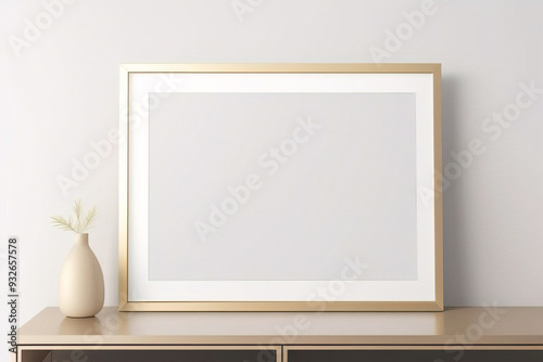 Imagen mínima de marco cuadrado blanco vacío simulada colgada sobre fondo de pared blanca con luz y sombra de ventana. aislar imagen	