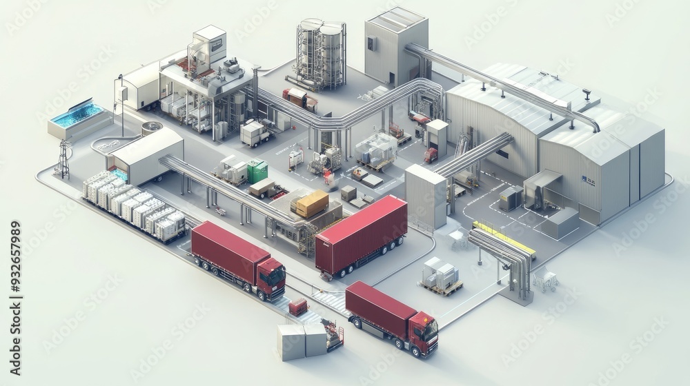 A supply chain flow diagram showing the steps from manufacturing to last-mile delivery, highlighting logistics complexity. A supply chain flow diagram showing the steps from manufacturing to last-mile delivery, highlighting logistics complexity.