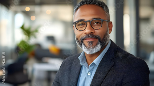 A smiling man in glasses, d...