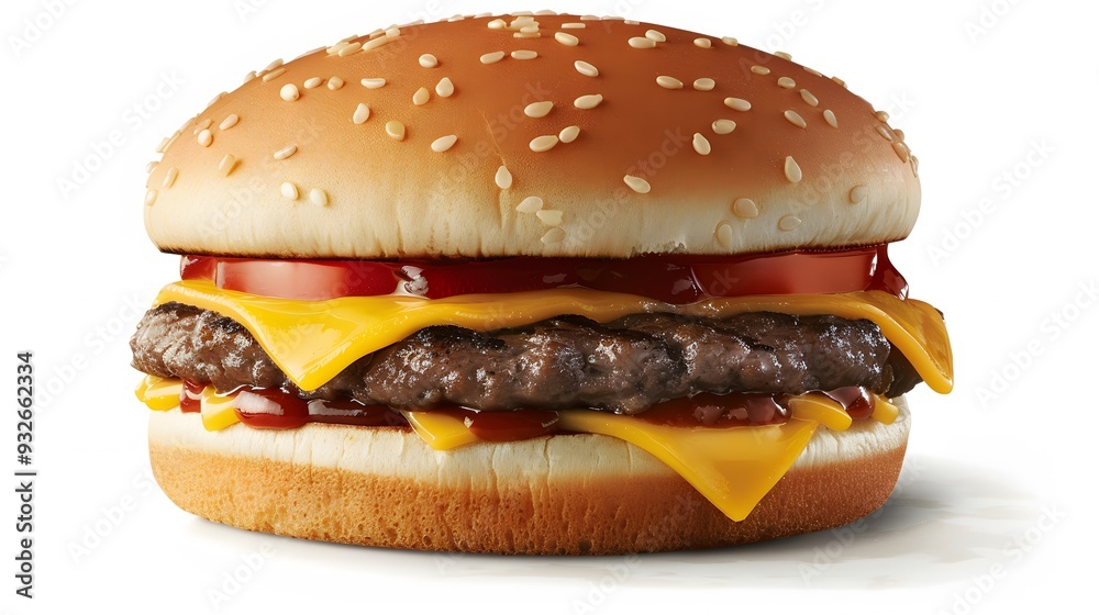 Juicy hamburger on white background. Juicy hamburger on white background.