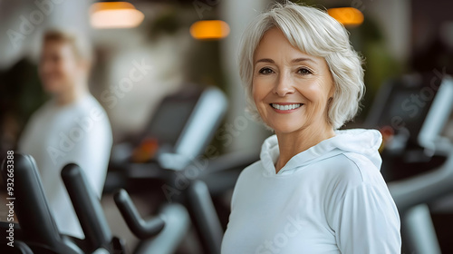 A smiling older woman in a ...