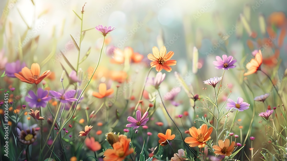 An artistic rendering of wildflowers in a field, with a focus on the contrasting colors of the flowers and the subtle details of the leaves and stems, all set against a soft, blurred background. An artistic rendering of wildflowers in a field, with a focus on the contrasting colors of the flowers and the subtle details of the leaves and stems, all set against a soft, blurred background.