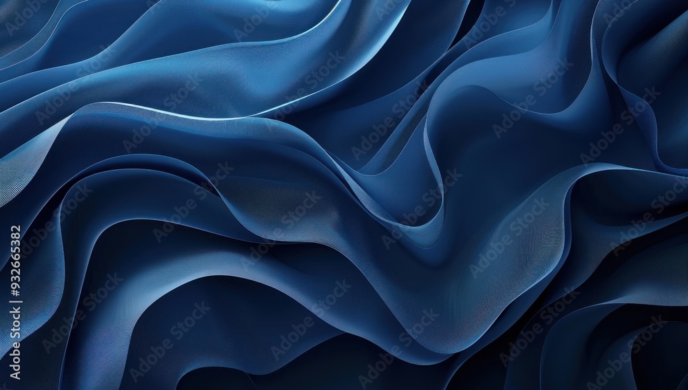 Fototapeta premium Abstract Blue Fabric Waves