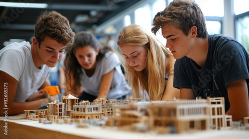 Architects Studying Model. photo