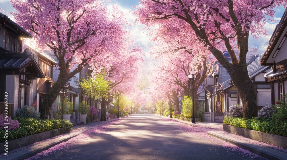 Cherry Blossom Street in Japan Cherry Blossom Street in Japan