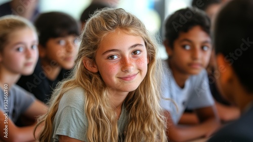 Girl with Freckles Smiles.