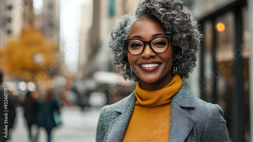 A smiling woman with curly ...