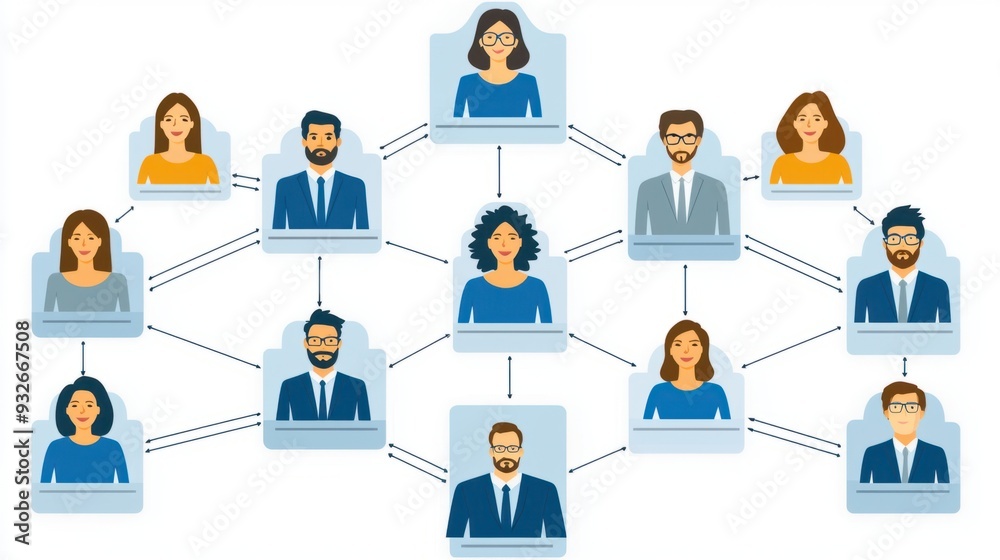 Modern Organizational Chart on Professional Slide in Business Presentation Modern Organizational Chart on Professional Slide in Business Presentation