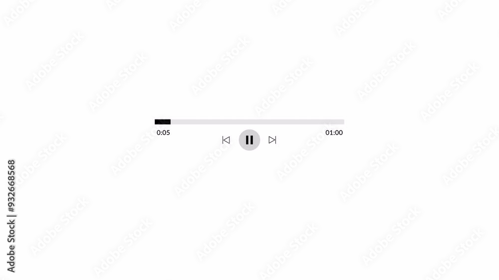 simple music player on white background, audio player interface design, video track player, Timeline bar moving as song. simple music player on white background, audio player interface design, video track player, Timeline bar moving as song.