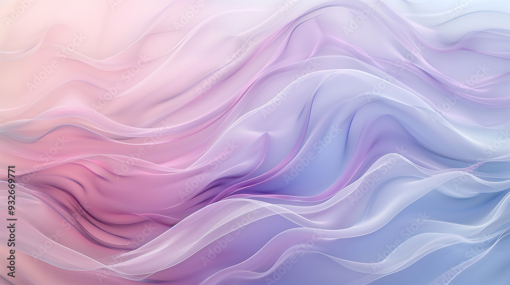 Fototapeta premium Soft Pastel Fabric Waves in Shades of Pink and Lavender