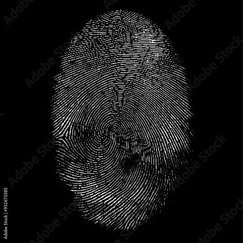 Obraz na płótnie Vector style white and black fingerprint background. w salonie