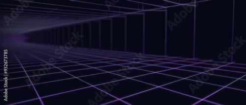 Purple grid in dark space