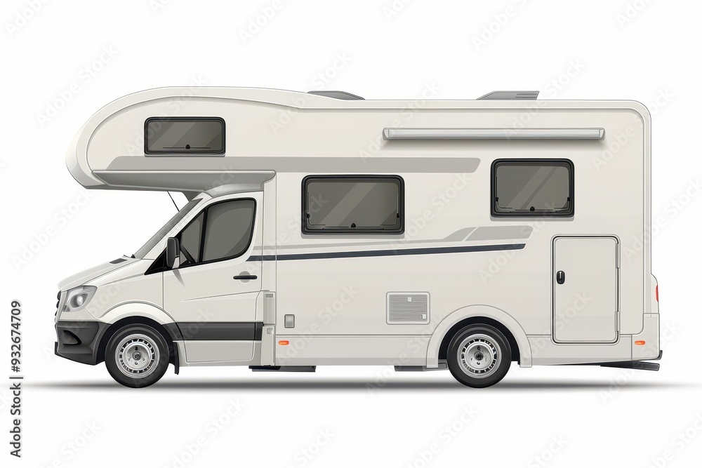 Motorhome Caravan Family car isolated on white background Motorhome Caravan Family car isolated on white background
