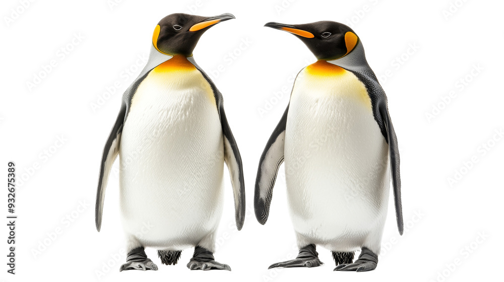 Fototapeta premium Two King Penguins Facing Each
