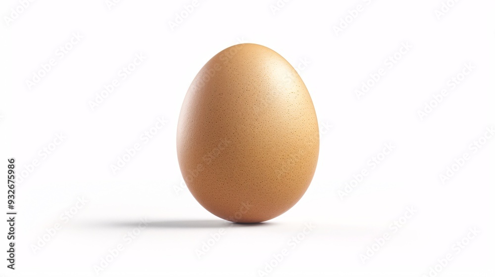 1. Single fresh organic egg with a smooth shell, perfectly isolated on a pure white background, highlighting its natural texture and subtle color variations 1. Single fresh organic egg with a smooth shell, perfectly isolated on a pure white background, highlighting its natural texture and subtle color variations