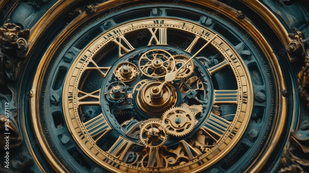 Image of a mechanical clock with moving gears and pendulums, capturing the constant, rhythmic motion of perpetual motion. Image of a mechanical clock with moving gears and pendulums, capturing the constant, rhythmic motion of perpetual motion.