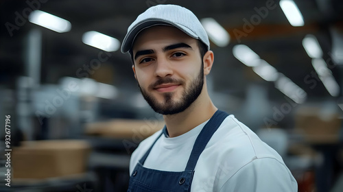 A young man in work attire ...