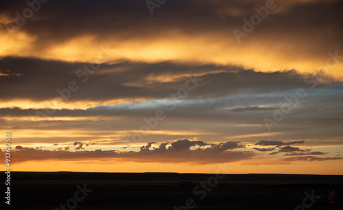 Calming clouds yellow sunset Wyoming