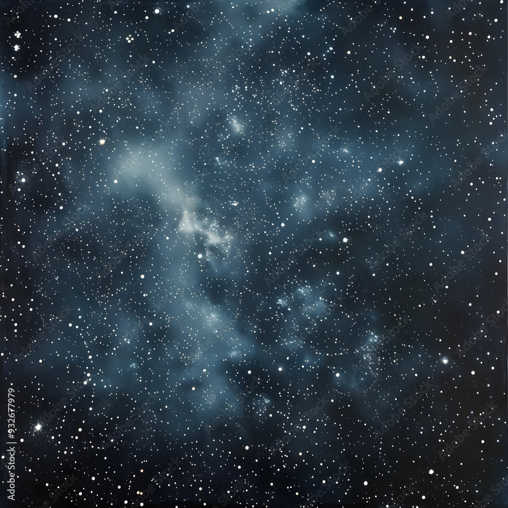 Fototapeta premium Celestial Symphony: A Mesmerizing Night Sky Illuminated by Countless Twinkling Stars and Intricate Constellations