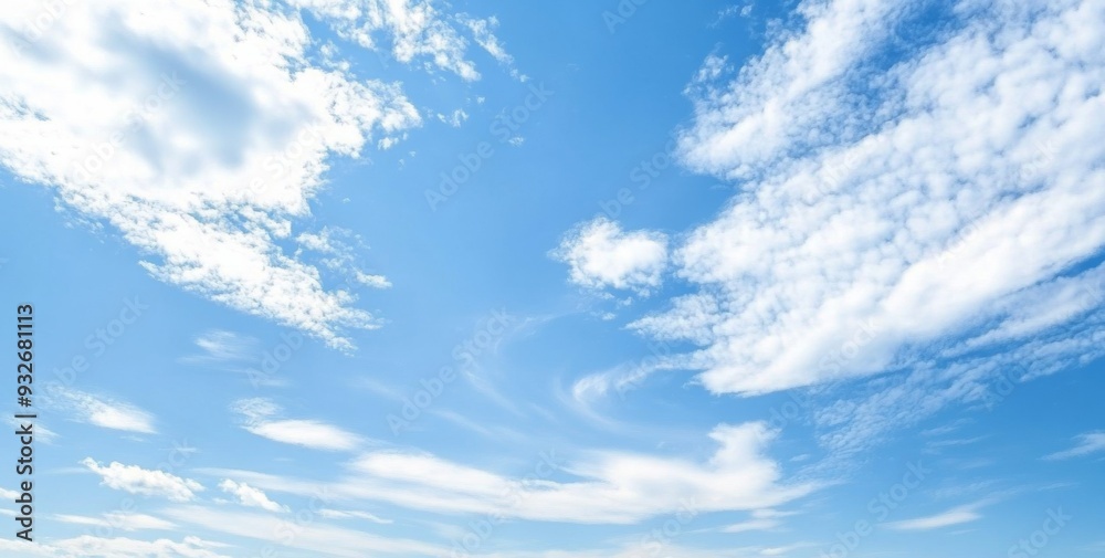 Serene Ocean Scene with Clear Blue Waters and Bright Sun, Reflecting Light with White Clouds in the Sky Serene Ocean Scene with Clear Blue Waters and Bright Sun, Reflecting Light with White Clouds in the Sky